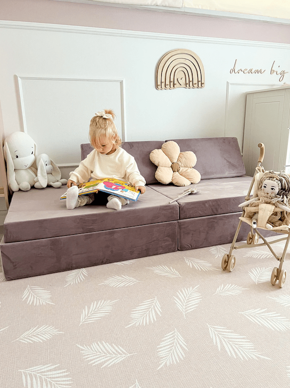 Canapé Modulable Enfant Huddle - Gris - Mousse - Pour Tout-petits Dès 2 Ans - 2 Places