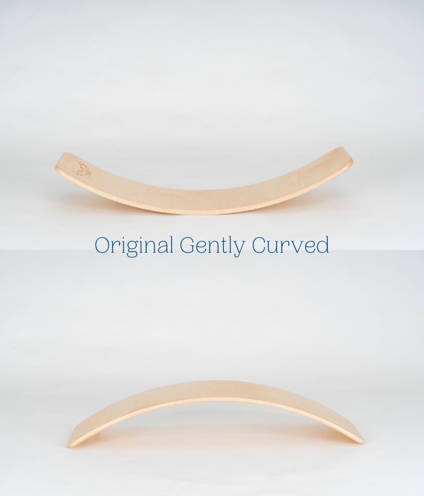 Planche d’équilibre Original Gently Curved en bois verni, 5 tailles, jeu de motricité • LOOVE