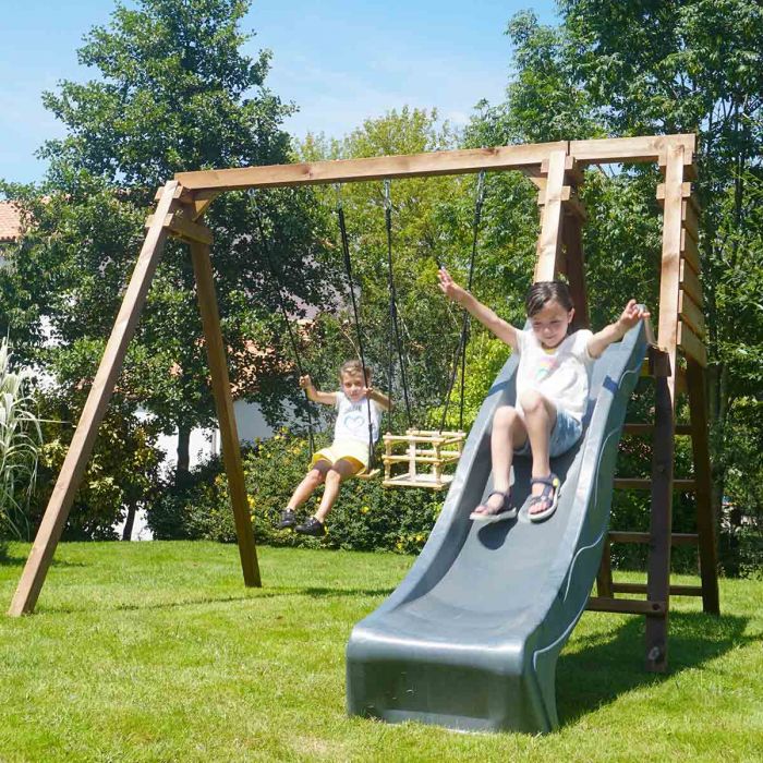 Balançoire jardin écoresponsable toboggan enfant, bébé • LOOVE