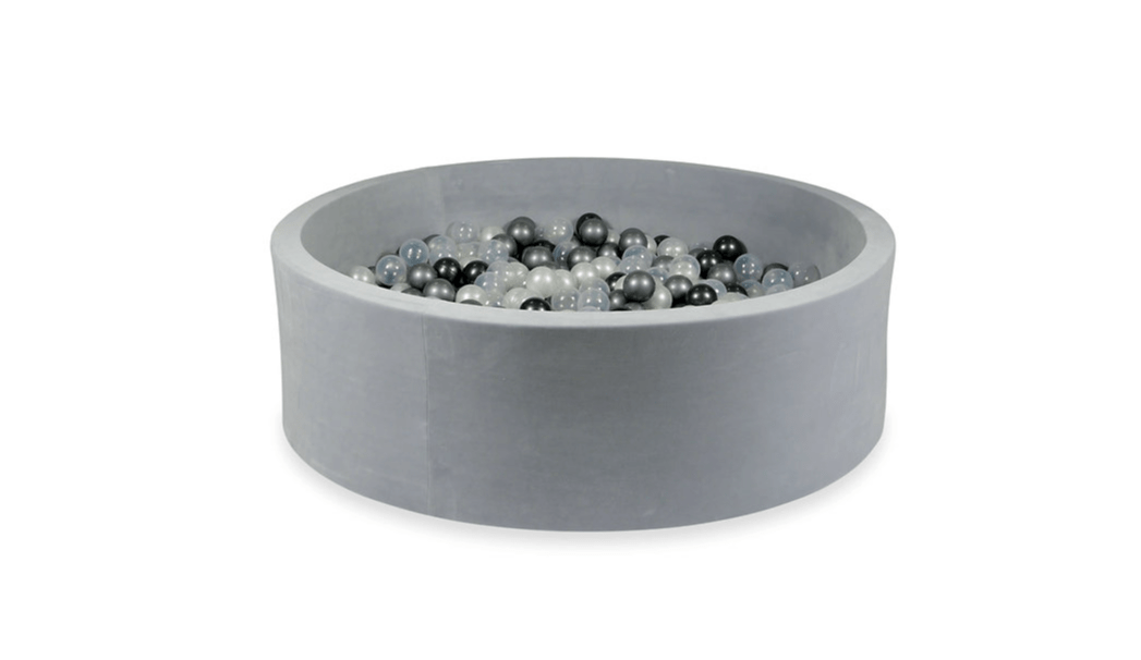 Piscine balles ronde XXL en velours Gris LOOVE