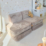 Modular play sofa for kids Loki 120cm in Churros fine ribbed corduroy | 4 pieces