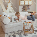 Sofá de juego modular para niños Tobias+ de 166cm en pana de canalé ancho | 8 piezas