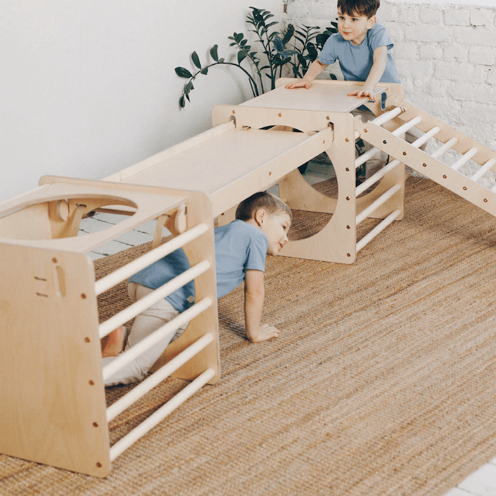 Cube de Pikler en bois, parcours de motricité • LOOVE