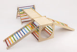 Ensemble complet triangle et cube de Pikler - Arc-en-ciel • Nils