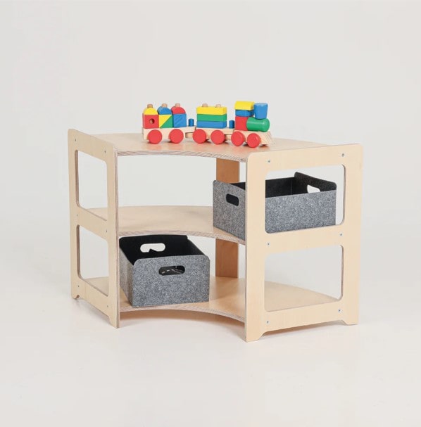 Montessori Eckregal aus FSC-Holz • Nils