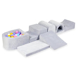6-piece motor skills course with small velvet ball pool - Gray