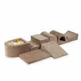 6-piece motor skills course with small velvet ball pool - Ice brown