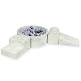 3-piece motor skills course with round jersey ball pool - Marble