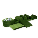 6-piece motor skills course with small velvet ball pool - Olive
