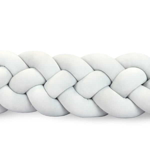 Tour de lit tressé 4 épis en velours Gris | 9 Tailles