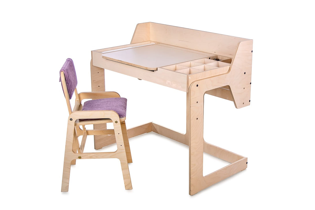 Bureau d’activité évolutif pour enfant avec tableaux, 3 hauteurs • LOOVE