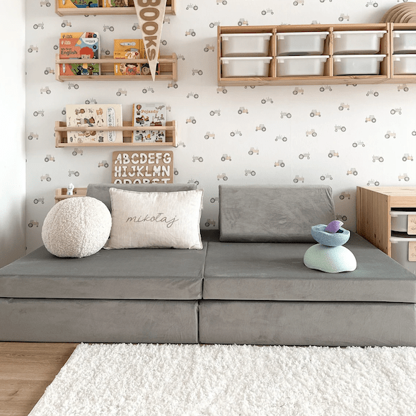 Canapé Modulaire Enfant 15 Pièces - Convertible, Velours Doux, Jeu Créatif Infini, Lavable