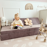 Divano modulare per bambini Tobias 166cm in velluto spesso | 4 pezzi