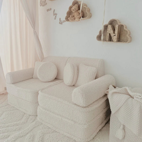 Sofá de juego modular 10 piezas en peluche Bearly • Loke+