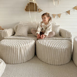 Canapé de jeu modulable 120cm en velours côtelé Churros | 12 pièces • Loke