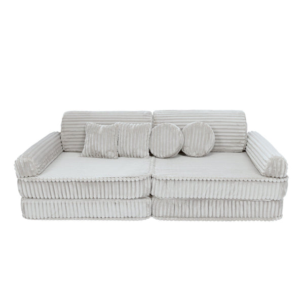 Modular 10-piece Play sofa in very wide ribbed Corduroy Churros • Gustavo+