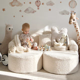 Canapé de jeu modulable 120cm en peluche bouclée effet laine Bearly | 12 pièces • Loke