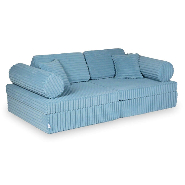 Modular 8-piece Play sofa in very wide ribbed Corduroy Churros, 2 sizes • Tobias+