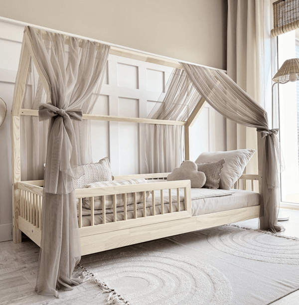 Velo da letto capanna in tulle, per tetto orizzontale - Cappuccino • Halona