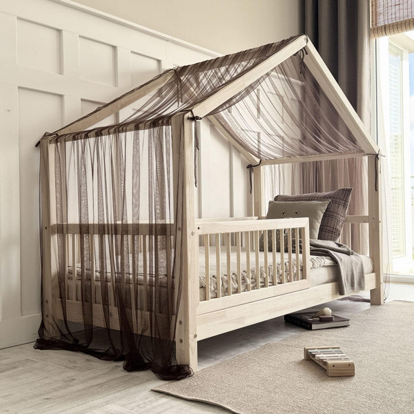 Velo da letto a capanna per tetto a punta a forma di A in tulle | Cioccolato • Laramie