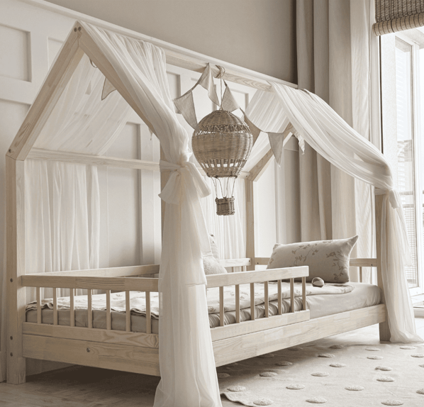 Velo da letto capanna in tulle, per tetto orizzontale - Vaniglia • Halona