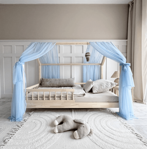 Velo da letto capanna in tulle, per tetto orizzontale, Blu • Halona