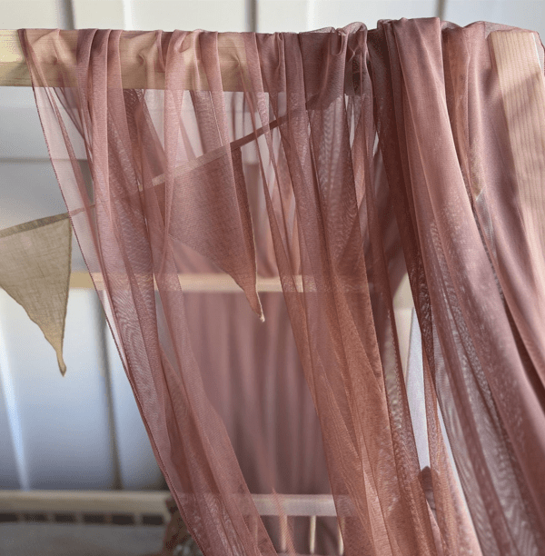 Velo da letto capanna in tulle, per tetto orizzontale - Rosa Vintage • Halona