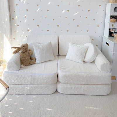 Modular 10-piece boucle play sofa - White • Loke+