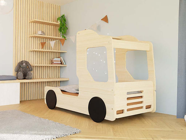 Letto singolo in legno, forma di camion • Trucky