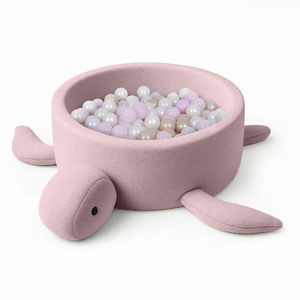Meowbaby Turtle Ball Pit for Children – Balls to Choose | Raspberry Glaze Pink | Boucle