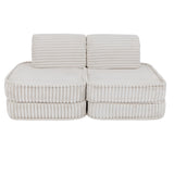 Canapé de jeu modulable 120cm en velours côtelé Churros | 4 pièces • Loke