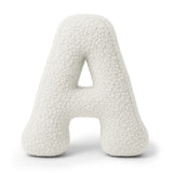 Large Bearly alphabet cushion in curly wool-effect plush - Off-white | Choose your letter