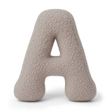 Large Bearly alphabet cushion in curly wool-effect plush - Taupe | Choose your letter