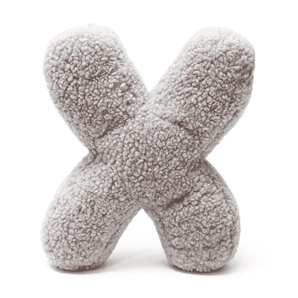 Meowbaby Alphabet Letter Pillow Light Gray | Bearly