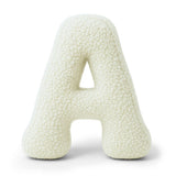 Large Bearly alphabet cushion in curly wool-effect plush - Cream | Choose your letter