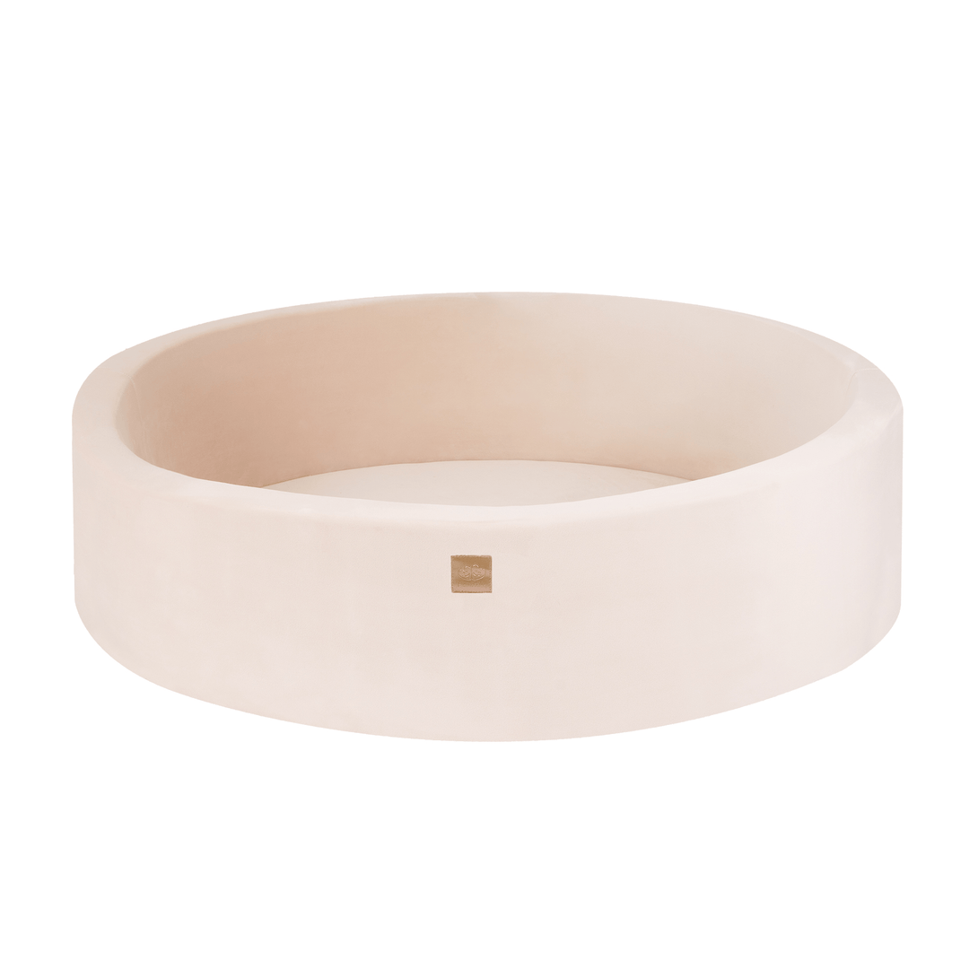 Meowbaby Velvet Foam Large Baby Ball Pit Ecru | Balls to Choose