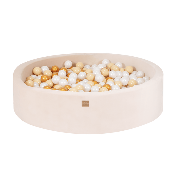Meowbaby Velvet Foam Large Baby Ball Pit Ecru | Balls to Choose