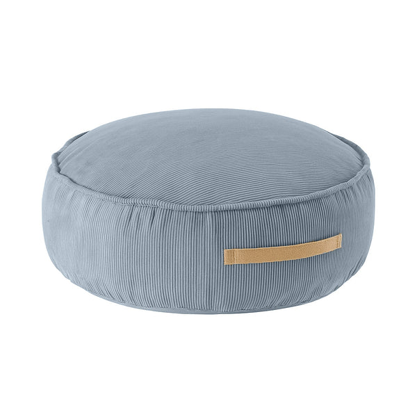 Cuscino da pavimento rotondo in velluto di cotone a coste sottili Slimcord