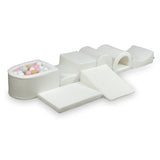 Foam playground 6 pieces with mini looped ball pool - White | Balls of your choice