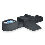 Parcours de motricité 4 pièces avec mini piscine à balles en Corduroy - Graphite | Balles au choix