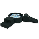 3-piece motor skills course with round jersey ball pool - Graphite