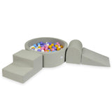3-piece motor skills course with round jersey ball pool - Light gray