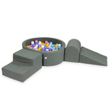 3-piece motor skills course with round jersey ball pool - Gray