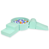 3-piece motor skills course with round jersey ball pool - Mint