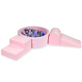 3-piece motor skills course with round jersey ball pool - Pink