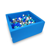 Piscine à balles carrée en jersey, 2 tailles - Bleu | Balles au choix