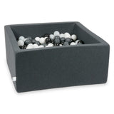 Piscine à balles carrée en jersey, 2 tailles - Graphite | Balles au choix