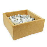 Square velvet ball pool, 2 sizes - Caramel