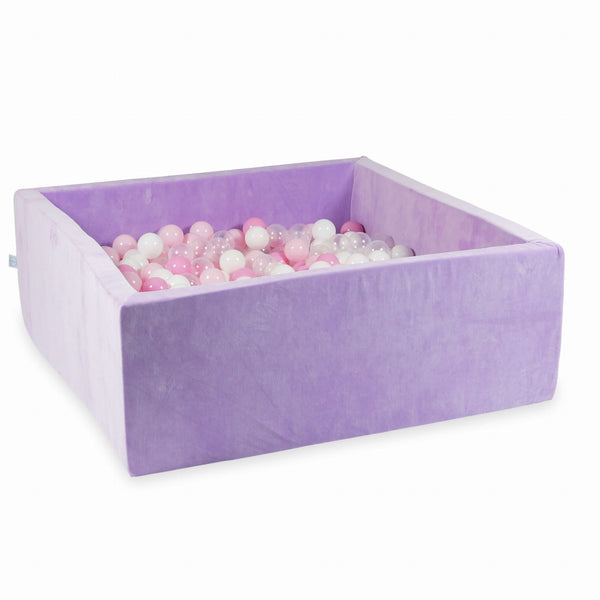 Piscine à balles carrée en velours, 2 tailles - Lilas