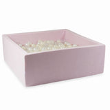 Square Velvet Ball Pool, 2 Sizes - Pink